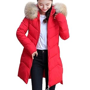 Manteau D Hiver Pour Femmes Manteau D Long Vêtements Hiver Manteau En Duvet Outwear Manteau D Hiver Chaud En Duvet Trench Coat Capuche Slim Fit Manteau À Capuchon Manteau ( Color : Rot , Size : 3XL )