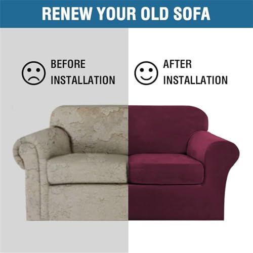 Funda de sofa de terciopelo antideslizante para solucionar cojines sueltos 6