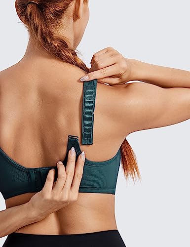 Image of SYROKAN Women's Max Control Underwire Sports Bra High Impact Plus Size with Adjustable Straps Unlined Bra