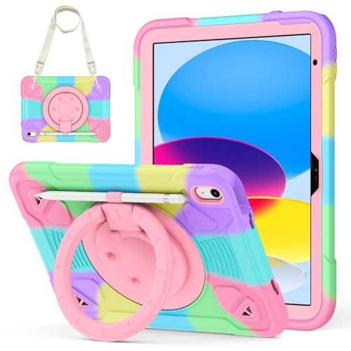 Coque silicone iPad 11e génération antichoc avec support rotatif 360 degrés violet