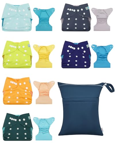 Image of ALVA Baby Cloth Diaper Covers with One Wet Bag, Swim Diaper,Cloth Nappy Shell Baby Girls and Boys