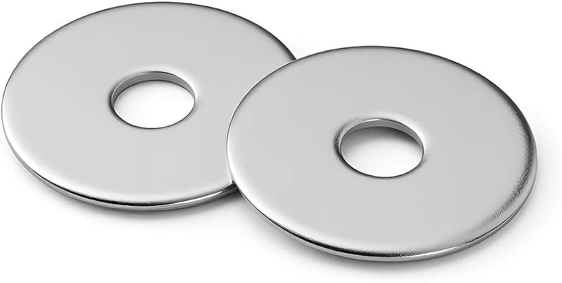1/4 x 1'' (50 Pack) Stainless Steel Fender Washers, 1'' OD, (18-8) 304 Stainless Steel Metal Repair Washers for Screws and Bolts