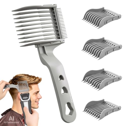 4-in-1 Detachable Blend Friend Fade Comb for Men Haircut Fade Tool (Grey)