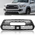 YUWUTF Front Grille Compatible with 2016-2023 Tacoma Front Hollow Grille with Accessories Letters ABC Matte Black Bumper Grille
