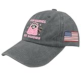evened Baddies Get Saddies Hat for Mens Classic Washed Distressed Baseball Caps Light Grey