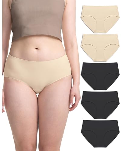 Neione No Show Women's Cotton Underwear Seamless Hipster Panties with No Panty Lines