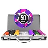 HEITOK Poker Chips Set – 300 Stück, 11,5 g Profi-Chips mit Aufdruck, inkl. Alu-Koffer, 5 Würfel & 2 Kartenspiele für Texas Hold’em. Perfekt für Casino-Abende!