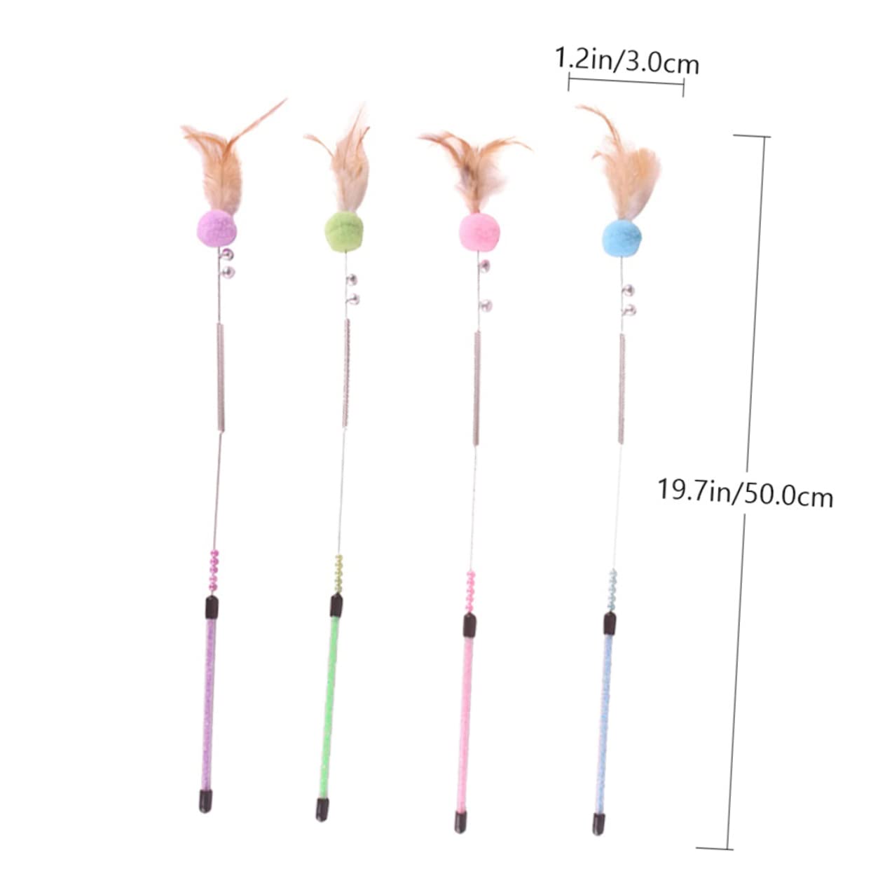 VANZACK 2sets Giocattoli Interattivi Per Gatti Con Palline Pelose e Campanelli Teaser Acciaio Molla Colori Casual Per Gioco e La Relazione Con Tuo Felino