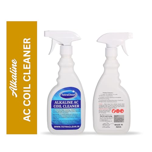 Tetraclean Air Conditioner Coil Cleaner | High Foam Alkaline Based AC Coil Cleaner | Instant AC Coil Cleaning Agent Clean Exterior & Interior Highly Dusty AC Coil | For Home & Commercial Use, 500 ml
