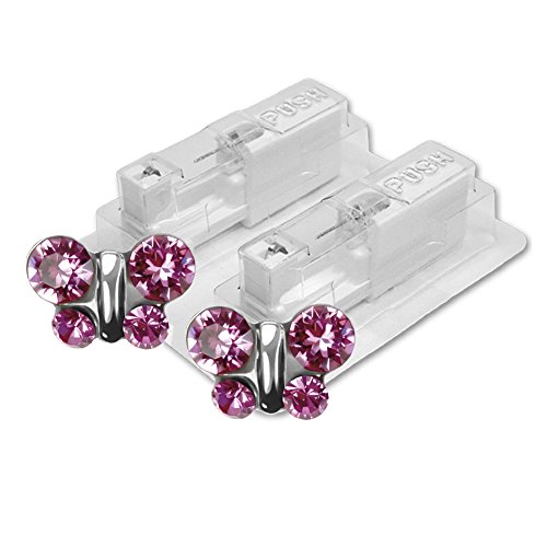Preisvergleich Produktbild 1 Paar STUDEX Medizinische Ohrstecker Schmetterling Rosé 7mm