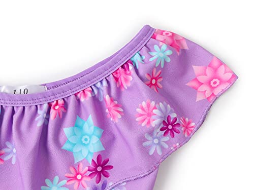 Image of Jurebecia Purple Swimsuit for Girls Princess Bathing Suit Princess Adventure Kids One Piece Bikini Tankini Set Purple Size 6 /5-6Years