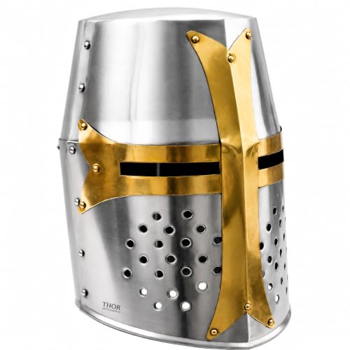 THOR INSTRUMENTS Great Brass Crusader Helmet Rustic Vintage Home Decor Gifts
