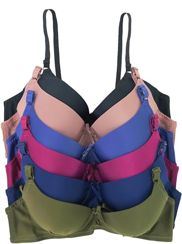 Image of ToBeInStyle Women's Pack of 6 Classic Style Underwire Supportive Padded Bras