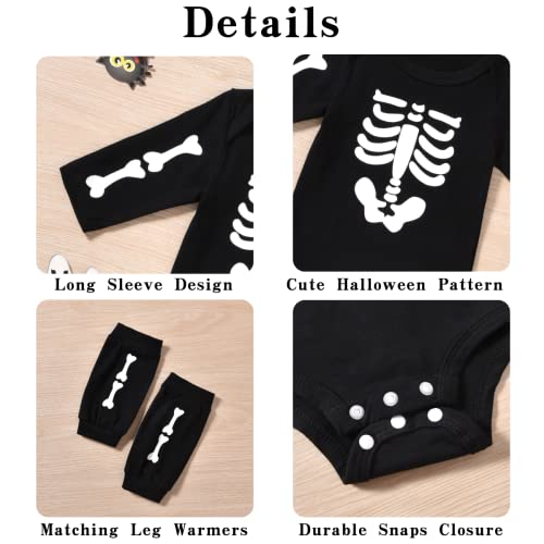 Aalizzwell Newborn Baby Boys Girls Halloween Outfit Bodysuit with Leg Warmers3
