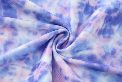 Image of Tie Dye Pajamas for Girls Soft Butterfly Sloth Fall Clothes Big Kids Sleepwear 2-Piece Long Sleeve Set Size 6-16