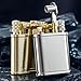 Retro Kerosene Lighter, with Permanent Matches and a Side-Sliding Flint Wheel for Ignition, Zinc Alloy Body, Reusable, a Classic Men's Gift.(Gold)