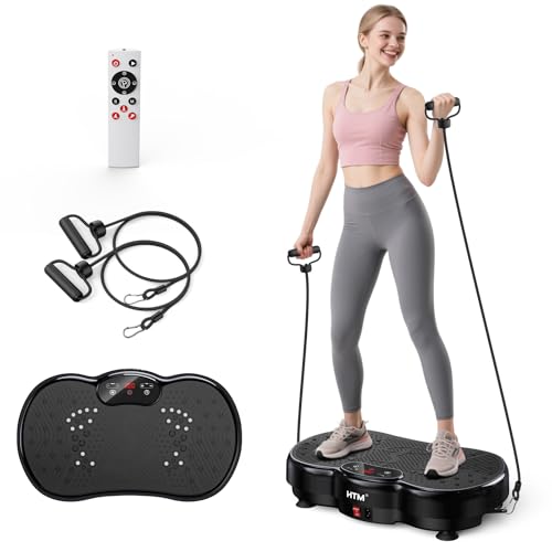 Vibration Plate Exercise Machine - 300 lbs Weight Capacity, 120 Speed Levels, 9 Workout Modes for Home Fitness, Muscle Toning & Weight Loss Black