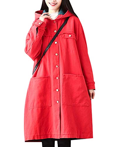 Manteaux en denim avec capuche Youlee pour femmes veste longue chaude