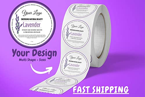 150 Custom Circle Sticker Bopp Labels, Gloss/Matte Custom Sticker, Any Text + Image, Your Logo Design Is Printed On (2 Inch Circle) #TOP1
