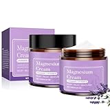 KUNAL 2 PCS Natural Magnesium Cream,Nighttime Magnesium Lotion for Pain and Leg Cramps,Magnesium Body Butter,Relaxing, Soothing & Moisturizing,for Legs, Calves & Feet