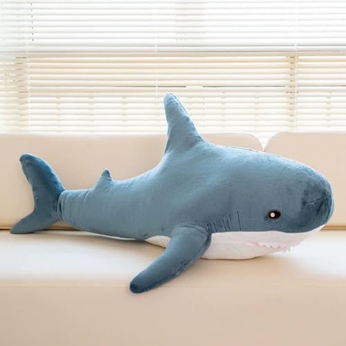 Image of 31.5-inch Plush Shark Toy Pillow, Giant Shark Stuffed Animal,Soft Shark Cushion Pillow Shark Plush Pillows,Chubby Stuffed Shark Toy - Children s Boys and Girls Room Decoration Bedtime Gift