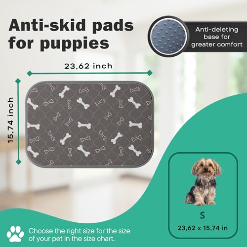 Image of EWISE Shop - 2 Pack EWISE Shop - Pee Pads for Dogs Reusable Washable Pee Pads & Non-Slip Puppy Training Pads Eco-Friendly Pee Mats for Dogs Absorbent & Odor-Controlling (Grey, Small)