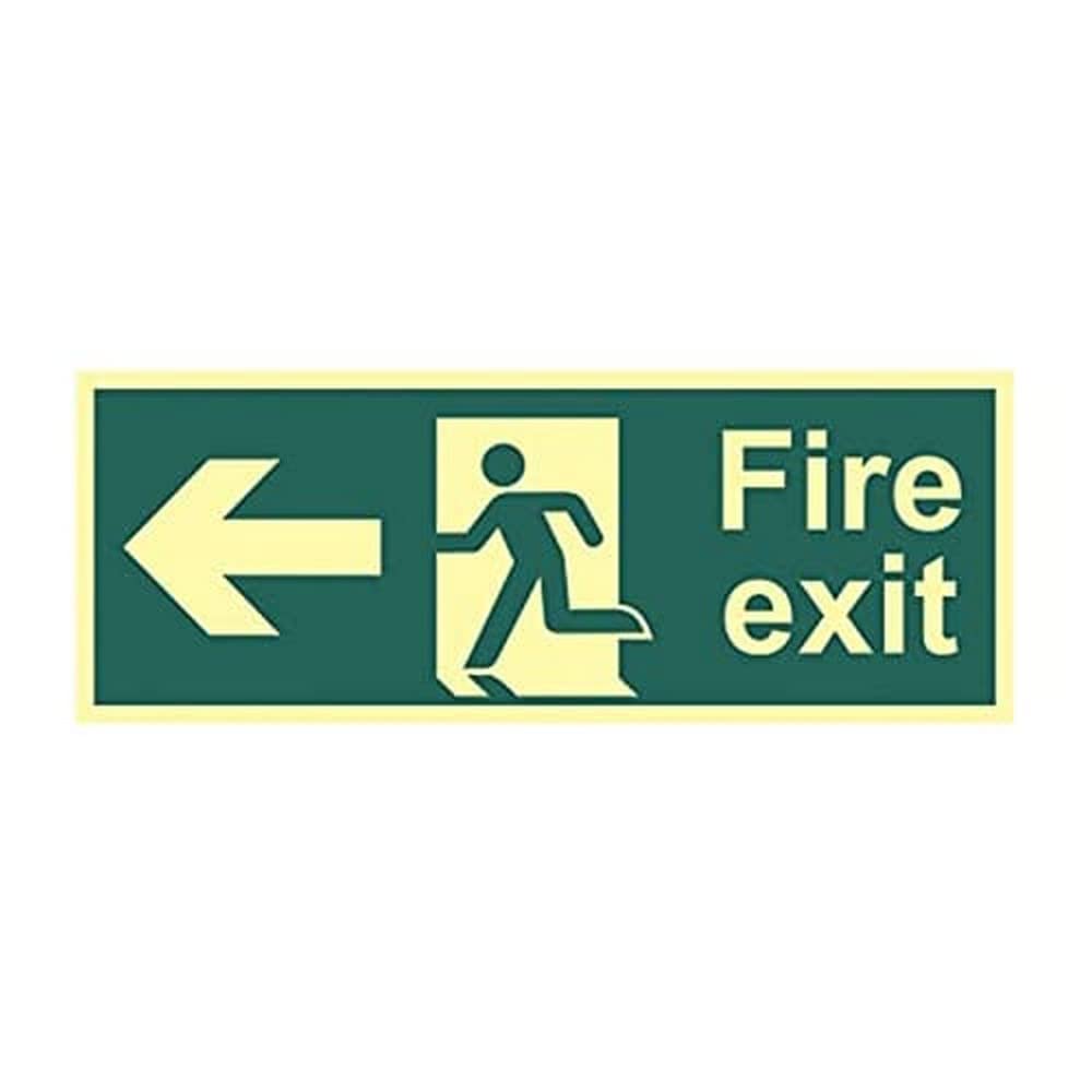 Centurion Photoluminescent Fire Exit Sign Fire Exit Left Dark/Green