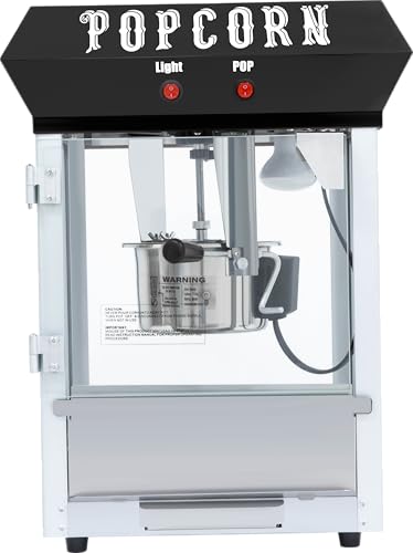 Image of 8OZ Popcorn Machine - Stainless Steel Kettle Popcorn Maker Machine for Home, Theater, Parties丨Grade Electric Popper, Black