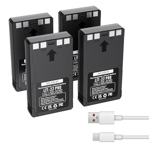 NovaVolt 4 Pack LIT-22 7000mAh Rechargeable Battery for SPYPOINT Flex-M Flex G36 Plus&S Trail Cameras Includes Type-C Cable