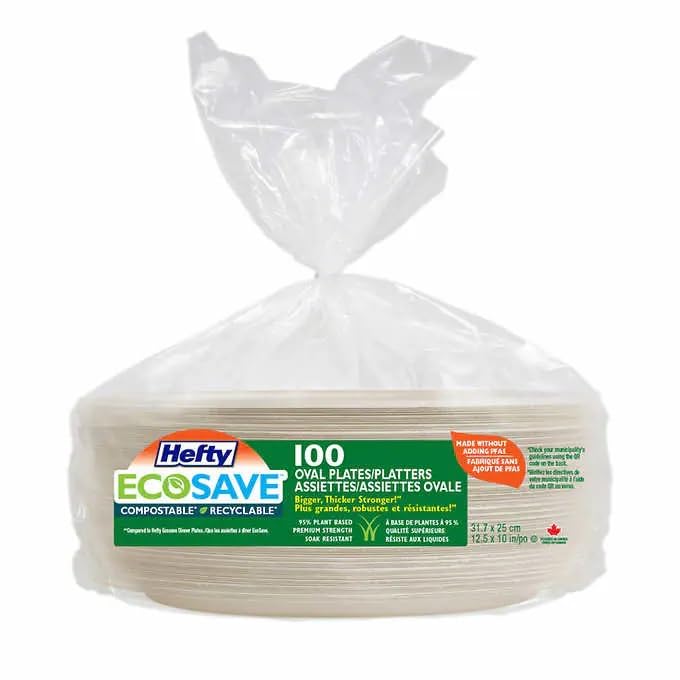 HEFTY ECOSAVE OVAL PLATTER PACK of 100