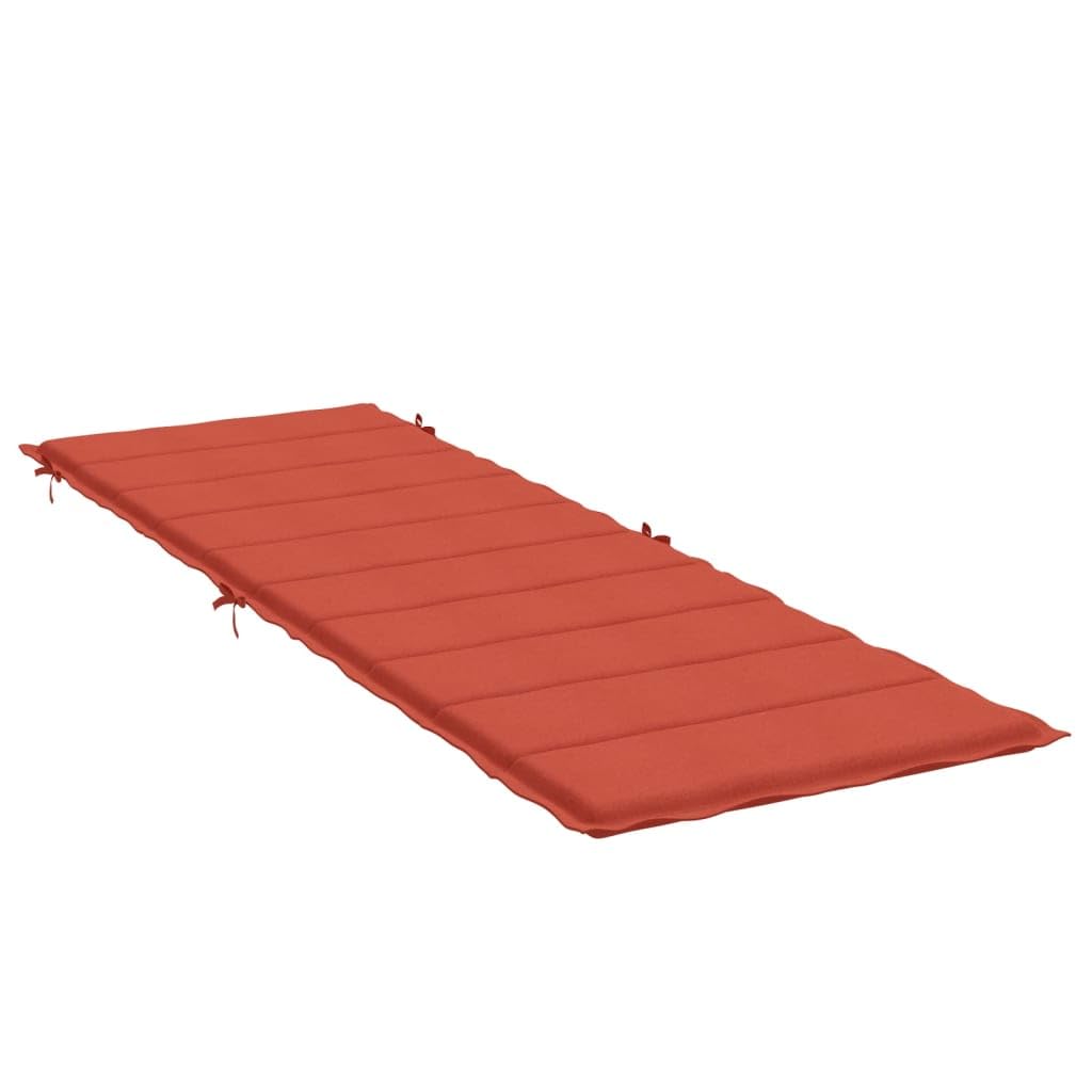 vidaXL Cojín para Tumbona Tela Rojo Melange 186x58x4 cm, cojín de Exterior, cojín Asiento de jardín, cojín para Muebles de jardín, cojín de jardín