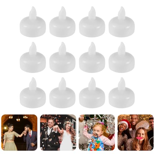 Velas flotantes LED impermeables sin llama Alipis con batería incluida pack de 12 3