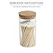 Noblesse Colored Safety Matches | 4-Inch Long Matches in Glass Jar | Perfect for Lighting Candles | 150 Pieces | 10 Candles and Extra Empty JAR Gift (WHİTE)