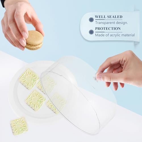 Soporte para pasteles de 23 cm con cúpula protectora de plástico transparente 8