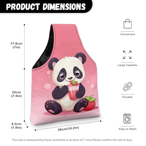Image of Panda Yarn Bags for Crocheting on the Go Strawberry Crochet Hook Organizer Knitting Bags nad Totes,Holding Yarn Crochet Hook Needles,Small
