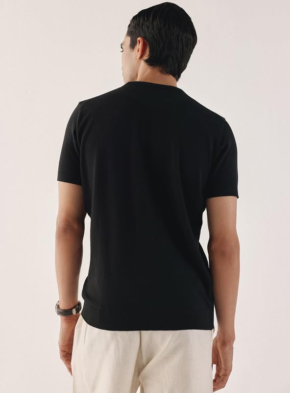 Image of Andamen Men's Solid Cotton Regular Fit Crewneck T-Shirt