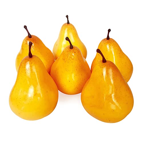 Lorigun 5Pcs Fake Pear Artificial Fruit Faux Pears For Photo Props Home Decoration(Yellow) #TOP15
