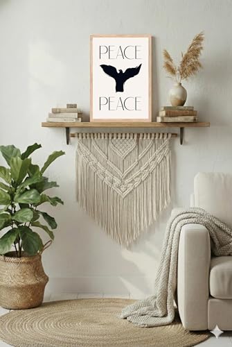 Image of BLINKART Peace Dove Aesthetic Modern Art Walls With Frame | Natural Wood Texture | Living Room Bedroom Office Wall Decoration | Poster Home Decor Frames Wall Bedroom | 12x8 Inches (D66)