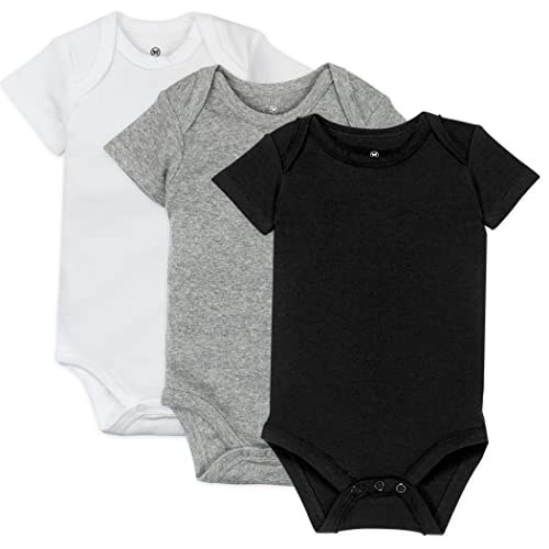 Image of HonestBaby unisex-baby 3-pack Short Sleeve Bodysuits One-piece 100% Organic Cotton for Infant Baby Boys, Girls, Unisex