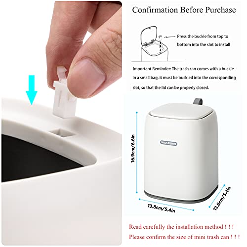 Mini caneca de basura de mesa con tapa de presión 1.5 L miniatura 2