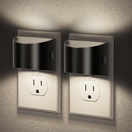 Image of JandCase Night Light, Automatic Night Lights Plug into Wall,2 Pack Dusk to Dawn Sensor Nightlight, 5000K Brightness Adjustable Nightlight for Kids Bedroom Hallway Kitchen Decor