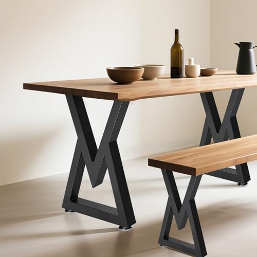 28 Inch Metal Desk Table Legs, Heavy Duty Industrial Style Dinning Table Leg, DIY Furniture Feets with Adjustment Feet Pads, Black by Y-CFHFC - Image 5