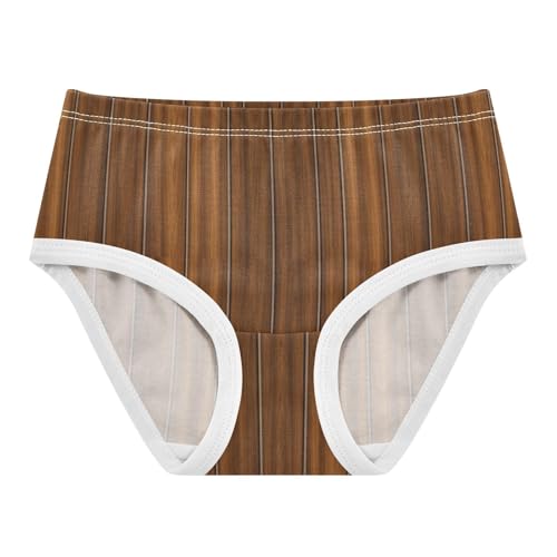 Cotton Girls Underwear Toddler Brown Stripe Art Panties for Girl Animal Undies Kids Briefs 2t