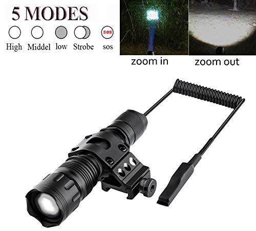 Megwoll Tactical Flashlight 1200 Lumens Zoomable Super Bright 5 Modes LED Light