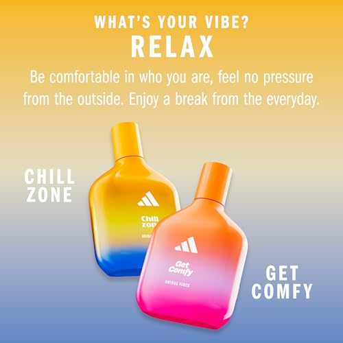 Image of Adidas Vibes Chill Zone Eau de Parfum 1.6 fl oz (Pack of 1), Notes of Amber, Lavender, and Vanilla, Unisex Fragrance, Long Lasting, Sporty Fragrance, Travel Size