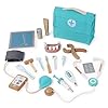 Kidmigo Arztkoffer Kinder, 18-teiliges Doktorkoffer Kinder, Arzt Kostüm Kinder mit Stetospok, Arzt Spielzeug Kinder, Zahnarzt Spielzeug Holz Rollenspiel Set, Arztkoffer Kinder ab 2 3 4 5 6 Jahre