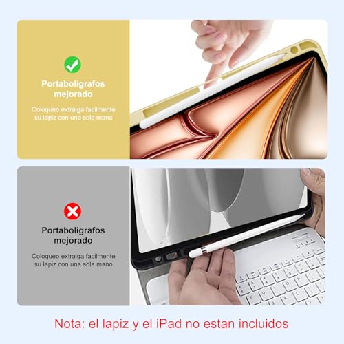 Teclado para iPad Air 11 M4 funda protectora para estudiar y trabajar en cualquier cafetería 6