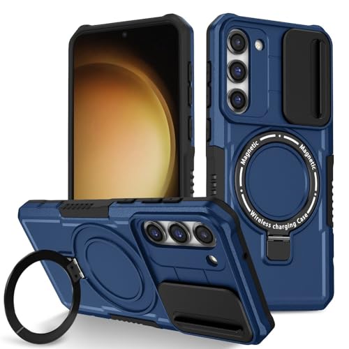 Coque Samsung S23 Plus support bleu foncé idéale pour trajets et vidéos mains libres