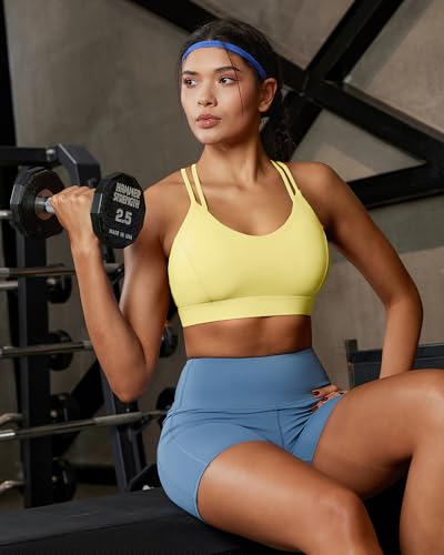 Image of RUNNING GIRL Sports Bras for Women,Strappy Crisscross Back Padded Low Impact Running Sports Bra with Removable Cups