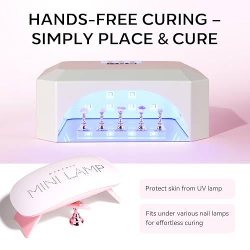 Image of Makartt Nail Stand for Nails Art Display Practice Nail Holder for Painting Nails Stand for False Nail Press On Designs Magnetic Fake Nail Holder with 1M Double-sided Tape For Home DIY Salon Supplies